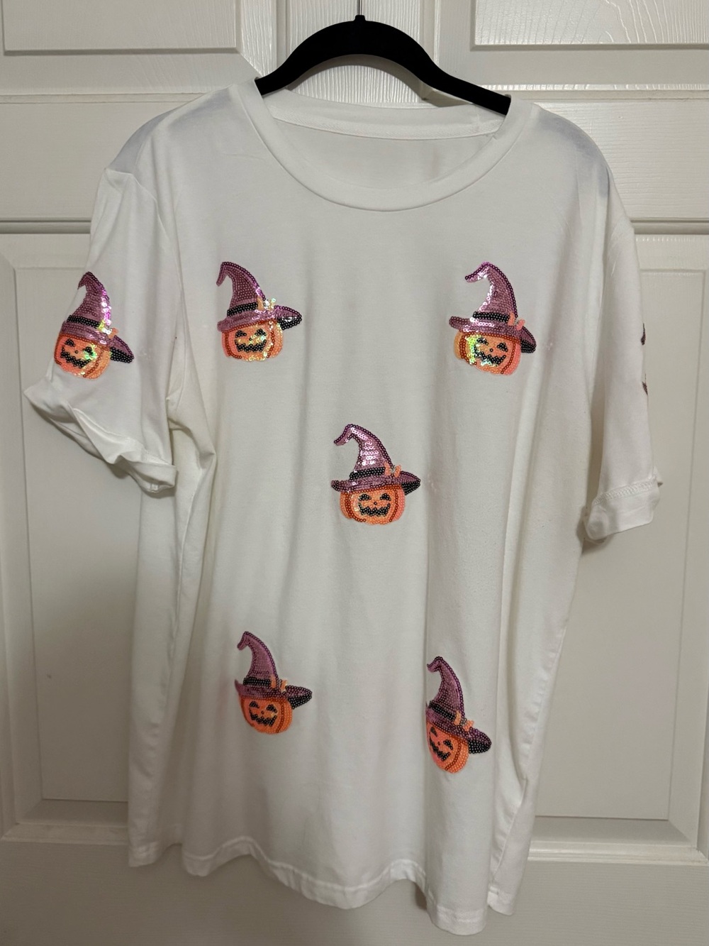 White Sequin Pumpkin Witch women’s size xl